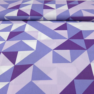 Viskose Frau März - Violettes Geometrisches Muster Stoffresptosten