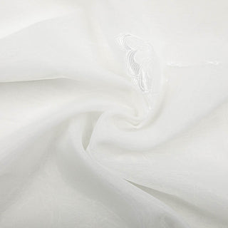 Vorhangstoff durchsichtig - Weiss mit bestickten Blumen