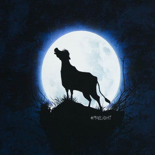 French Terry Panel – Moolight Hochlandrind in Nachtblau von Thorsten Berger