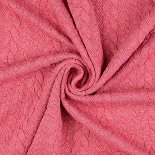 Zopf Jacquard Stoff – Weinrot meliert
