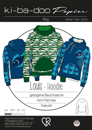 ki-ba-doo Papierschnittmuster – Kinderhoodie Louis