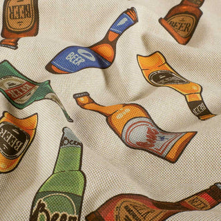 Canvas Stoff – Bierflaschen im Retro-Look