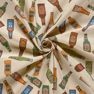 Canvas Stoff – Bierflaschen im Retro-Look