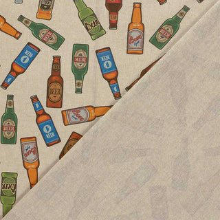 Canvas Stoff – Bierflaschen im Retro-Look