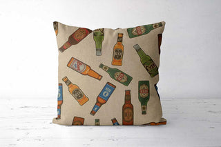 Canvas Stoff – Bierflaschen im Retro-Look