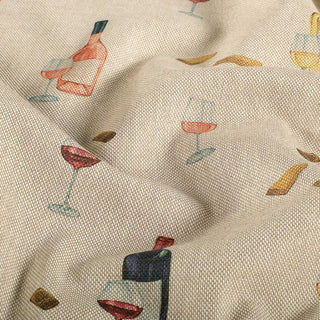 Canvas Stoff – Weinliebe auf Naturbeige