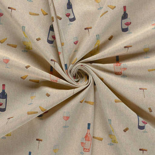 Canvas Stoff – Weinliebe auf Naturbeige