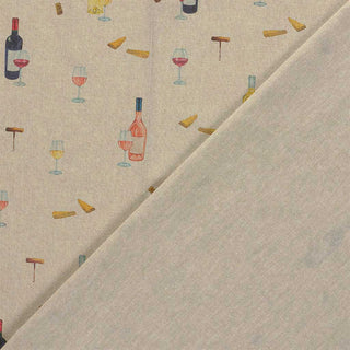 Canvas Stoff – Weinliebe auf Naturbeige