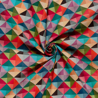 Panama Baumwollstoff – Geometrisches Dreiecksmuster