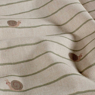 Dekostoff Leinenoptik Stoff – Schnecken Beige