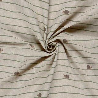 Dekostoff Leinenoptik Stoff – Schnecken Beige