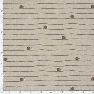 Dekostoff Leinenoptik Stoff – Schnecken Beige