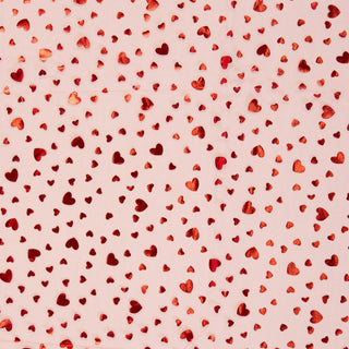 Tüll Stoff - Rosa mit Roten Herzen