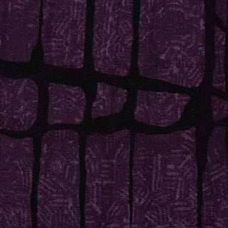 French Terry Stoff - Grafisches Muster auf Aubergine von Thorsten Berger