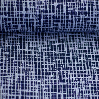 Jacquard Jersey Stoff - Blau Gemustert