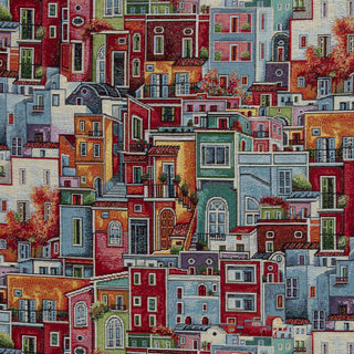 Gobelin Stoff – Mediterrane Häuser