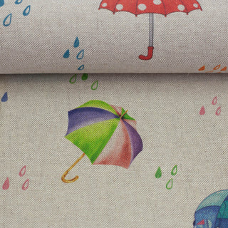 Canvas Stoff – Bunte Regenschirme