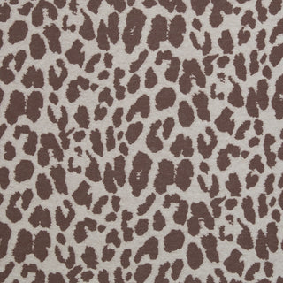 Jacquard Jersey Stoff – Leopardenmuster in Mocca auf Naturweiss