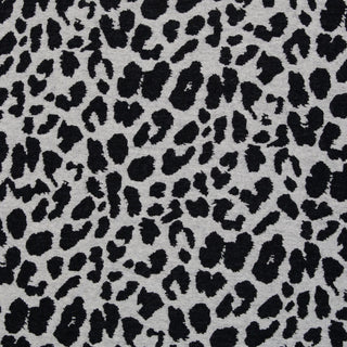 Jacquard Jersey Stoff – Leopardenmuster in Schwarz auf Naturweiss
