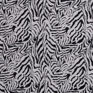 Jacquard Jersey Stoff – Zebramuster in Schwarz auf Naturweiss