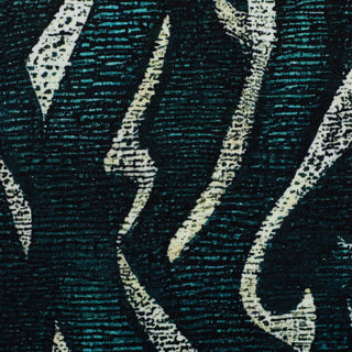 Modal French Terry Stoff – Modernes Muster in Petrol