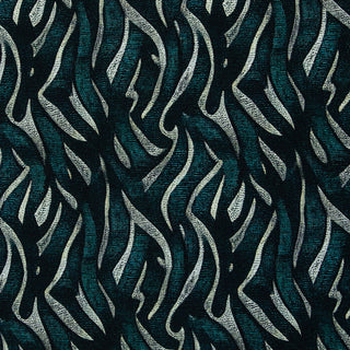 Modal French Terry Stoff – Modernes Muster in Petrol