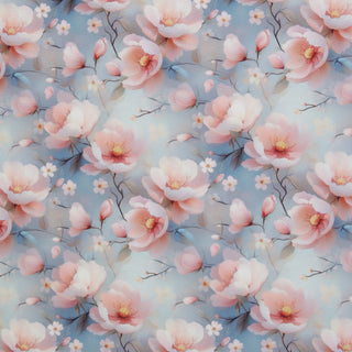 Oxford Stoff von Sarah Mariam - Blumen zart Rosa