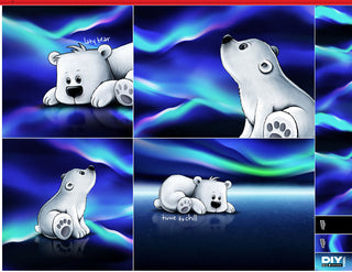 Samt Kissenpanel – Eisbär unter Polarlichtern | Thorsten Berger