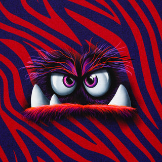 French Terry Panel - Monsta in Rot/Lila | Thorsten Berger