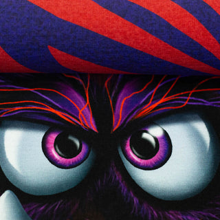 French Terry Panel - Monsta in Rot/Lila | Thorsten Berger