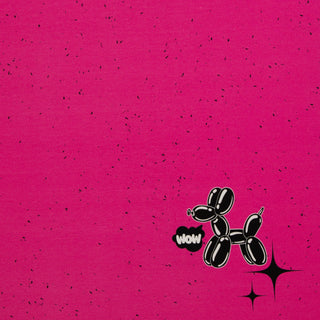 French Terry Stoff - Panel von Thorsten Berger "Shit happens" in Pink