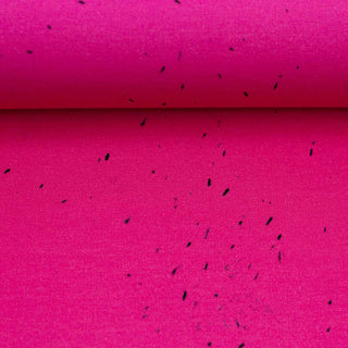 French Terry Stoff - KOMBISTOFF zum Panel von Thorsten Berger "Shit happens" in Pink