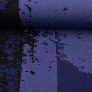 French Terry Stoff - Abstract Art in Blau | Design von Thorsten Berger