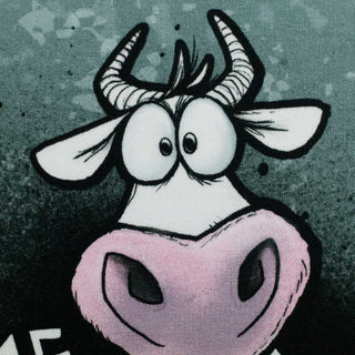 French Terry Stoff Panel - Lustige Kuh „Let's Mooove“ | Design von Thorsten Berger
