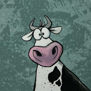 French Terry Stoff Panel - Lustige Kuh „Let's Mooove“ | Design von Thorsten Berger