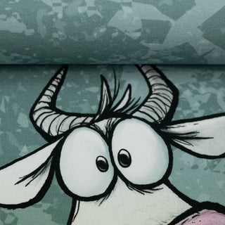 French Terry Stoff Panel - Lustige Kuh „Let's Mooove“ | Design von Thorsten Berger
