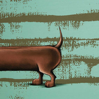 French Terry Stoff - Panel „Cheeky Animals – Dachshund Berny“ in Mint by Torsten Berger