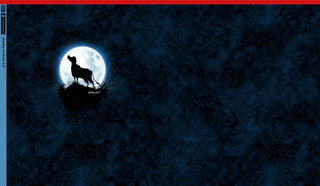 French Terry Panel - Moolight Hochlandrind in Nachtblau | Design von Thorsten Berger