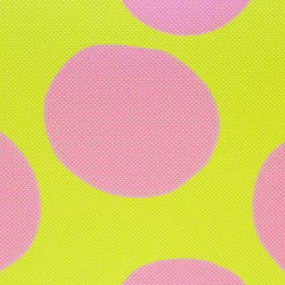 Oxford Stoff - Grosse Punkte in Limette/Pink