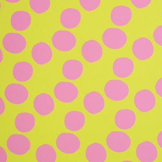 Oxford Stoff - Grosse Punkte in Limette/Pink
