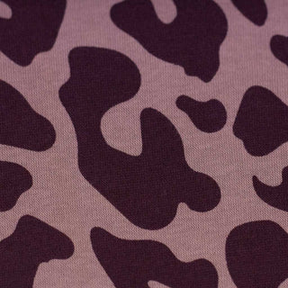 Sweat Stoff - Leo-Print in Mauve/Aubergine