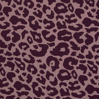 Sweat Stoff - Leo-Print in Mauve/Aubergine