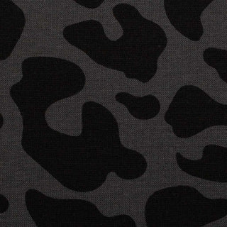 Sweat Stoff - Leo-Print in Anthrazit/Schwarz