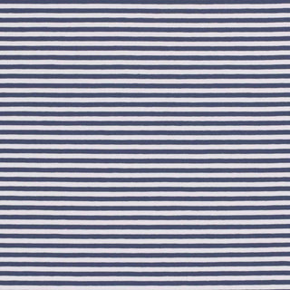 Baumwolljersey Stoff - 5mm Streifen in Jeansblau Weiss