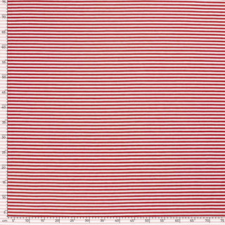 Baumwolljersey Stoff - 5mm Streifen in Rot Weiss