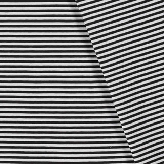 Baumwolljersey Stoff - 5mm Streifen schwarz weiss
