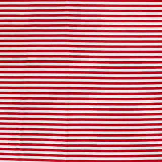 Baumwolljersey Stoff - 1cm Streifen in Rot Weiss