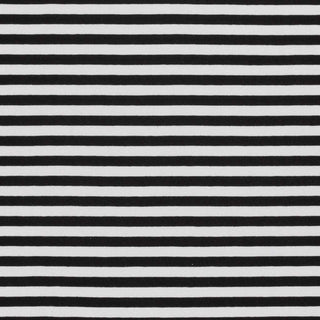 Baumwolljersey Stoff - 1cm Streifen in Schwarz Weiss