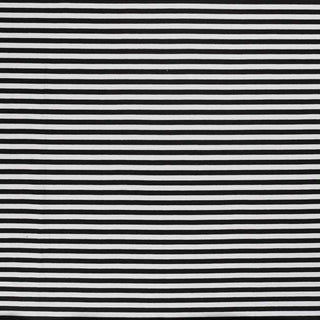 Baumwolljersey Stoff - 1cm Streifen in Schwarz Weiss
