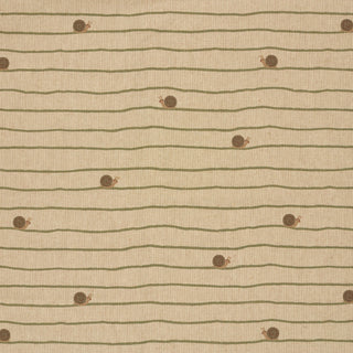 Canvas Stoff Kleine Schnecken und Streifen auf Beige